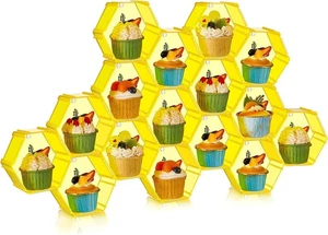 DANDAT 16 pcs Acrylic Display Riser, Yellow Cupcake Stand Holder Cake Organizer - Picture 1 of 7
