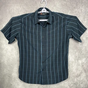 AIRWALK Button Shirt Mens XL Blue Plaid Short Sleeve Skater Casual Outdoors Gorp - Picture 1 of 9