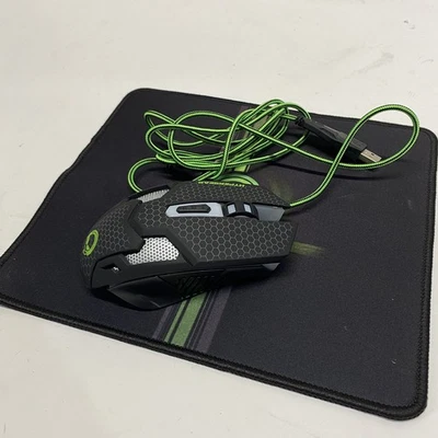 Hypergear Pro Gaming Series Mouse | Green Wired USB W/ Mouse Pad EUC - Image 1 of 4