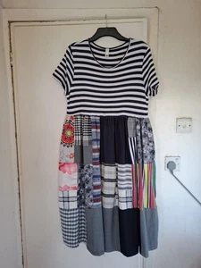 WENDY TRENDY PATCHWORK DRESS..ONE SIZE - Picture 1 of 4