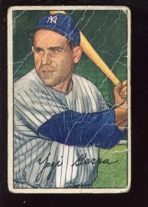 Tarjeta de béisbol 1952 Bowman #1 Yogi Berra campeón mundial Yankees de Nueva York - Imagen 1 de 2