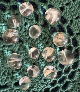 VINTAGE 1800’s Fancy GLASS CRYSTAL BALL BUTTONS - B-74 - Picture 1 of 4
