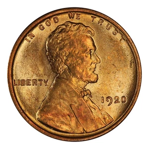 1920 Lincoln Wheat Cent PCGS MS-63 RD - Picture 1 of 4