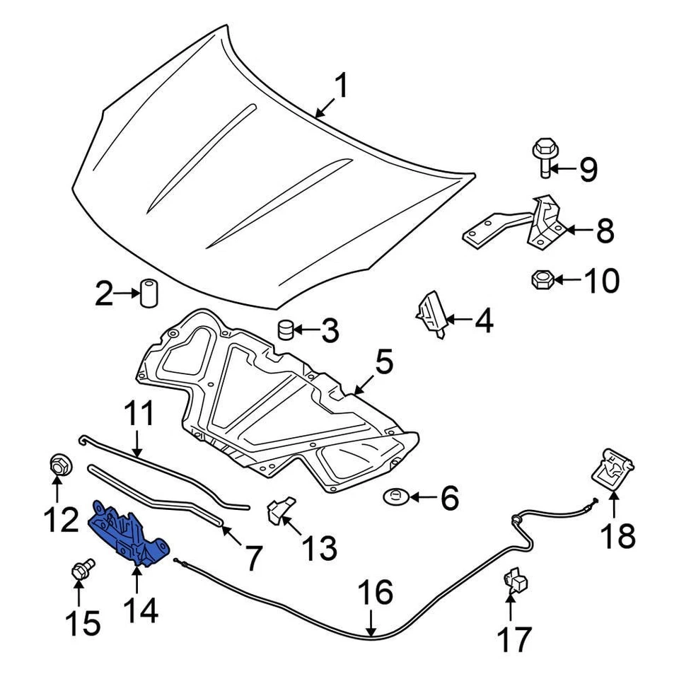 For Nissan Rogue Select 2014-2015 Nissan 65601JM00A Front Hood Latch - Image 1 of 1