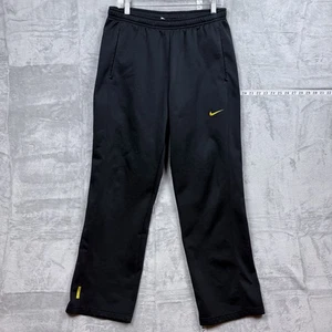 Nike Therma-FIT Black Track Pants Men Size L Yellow Swoosh Fleece Lined Athletic - Bild 1 von 10