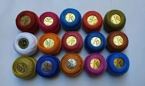 15 Balls Perle Cotton No:8 Embroidery Thread in Assrtd 15 different colours #7 - Picture 1 of 6