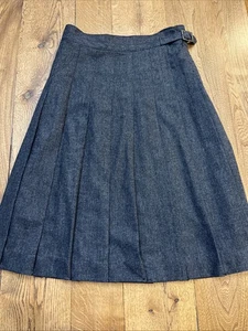 GAP Woll-Falten-Midirock mit Schnalle, grau gefüttert Stretch, Damengröße 10 - Bild 1 von 11