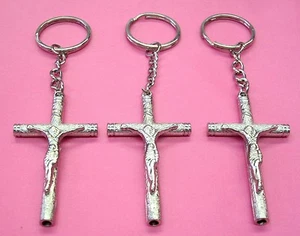 KONVOLUT 3, 6,12 STÜCK ---CHRISTLICHES KREUZ SCHLÜSSELANHÄNGER SCHLÜSSELRING SILBER METALL - Bild 1 von 3