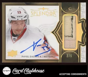2020-21 UD The Cup '17-18 Splendor Bordered Auto Gold #BD-PD Pavel Datsyuk /5 - Picture 1 of 2