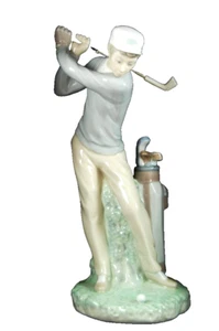 VINTAGE LLADRO MÄNNLICHER GOLFER 12" GROSSE PORZELLANFIGUR HERGESTELLT IN SPANIEN #4824 - Bild 1 von 4