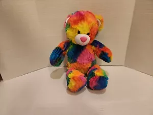 Build a Bear Rainbow Bear Plüschkrawatte mehrfarbig 18" wirbelt glitzernd funkelnd - Bild 1 von 6