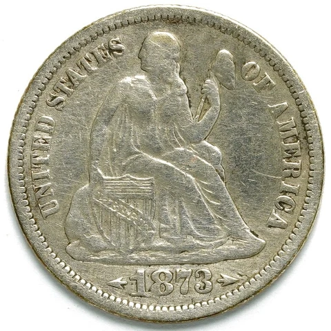 1873 Arrows Seated Liberty Dime Cover