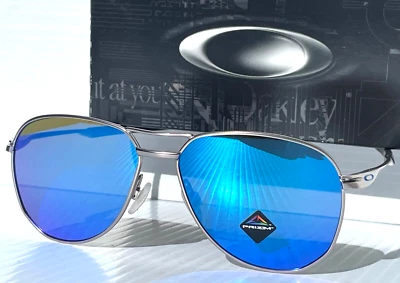 NEW Oakley CONTRAIL Satin Chrome PRIZM Sapphire Lens Sunglass 4147-03 - Image 1 of 4