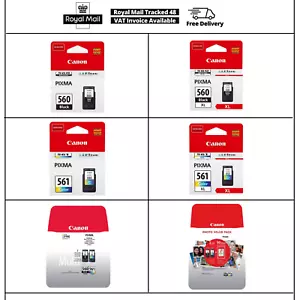 Genuine Canon PG560/ PG560XL CL561/ CL561XL Ink Cartridges Pixma TS5351a LOT - Picture 1 of 9