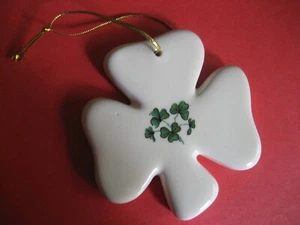Liffey Artefacts Kildare Irish Ceramic Shamrock Clover ORNAMENT Christmas - Picture 1 of 3