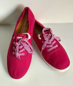 NEW KEDS CHAMPION SWEATER LACE BURGUNDY PINK CANVAS SHOES SNEAKERS 8.5 39.5 SALE