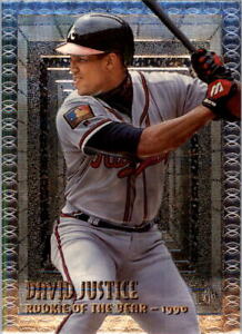 1995 Topps Embossed Atlanta Braves Baseball Card #101 David Justice