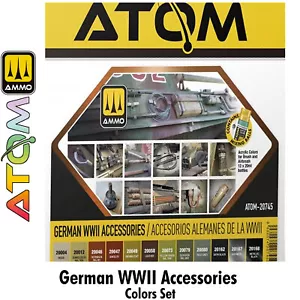 ATOM German WWII Zubehör Set 12 20ml Acrylfarbe Munition MIG ATOM20745 - Bild 1 von 5