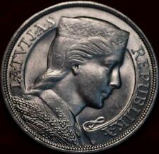 Pièce étrangère non circulée 1929 Lettonie 5 lati argent