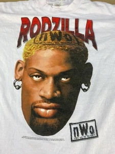 Rare Vintage 90s Grunge Dennis Rodman Rodzilla NWO T Shirt WWF Jordan Era 1998 - Picture 1 of 10