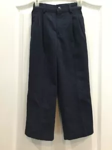 IZOD Boys School Pants Size 5 Regular Blue Elastic Back Snap Zip Pleated 120 - Picture 1 of 7