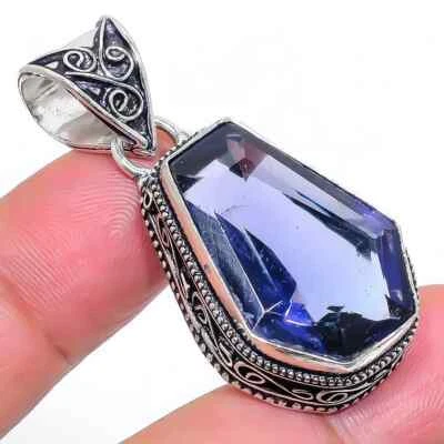 Tanzanite Silver Pendant 925 Sterling Silver Pendant Handmade Gemstone Pendant - Image 1 of 4