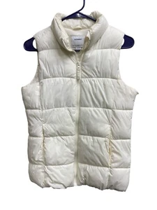 Old Navy Zip Up Puffer Vest Girls XL 14 White Cream - Picture 1 of 6