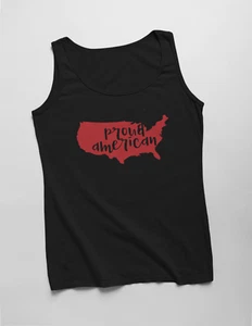 Mens Tank Top Proud American T Shirt USA 4th Of July America Patriotic Pride Tee - Picture 1 of 4