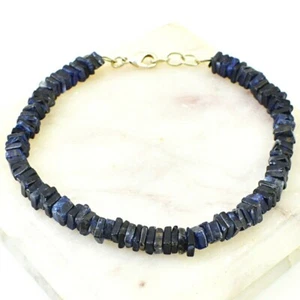 Brazalete de cuentas Heishi de iolita azul natural de 8 pulgadas de largo de 80,00 quilates JK-10E236 - Imagen 1 de 2