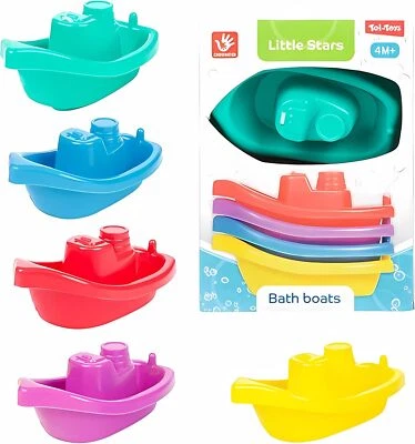 5x BABY BADEBOOT Set Bunt stapelbar Badewannenspielzeug Spielzeug Schwimmend 63 - Bild 1 von 3