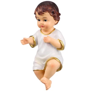 White Resin Religious Holy Child Ornament Baby Jesus Statue Figurine Adornment - Picture 1 of 6