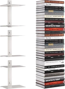 Invisible Floating Bookshelf for Wall, 6 Tier Vertical Spine Book Tower Wall Mou - Picture 1 of 7