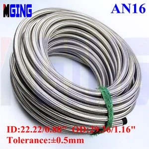 16an an16 16-an Stainless Steel braided Fuel Line Gas Oil Hose 32.8FT 10M - Picture 1 of 6