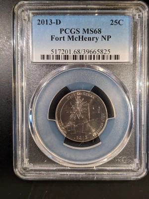 2013-d PCGS MS-68 Ft Fort McHenry Maryland NP National Park ATB Quarter Beauty! - Image 1 of 2