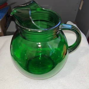 Vtg Emerald Green Ball Style/Ice Lip/ Crown Corning Glass - Picture 1 of 6