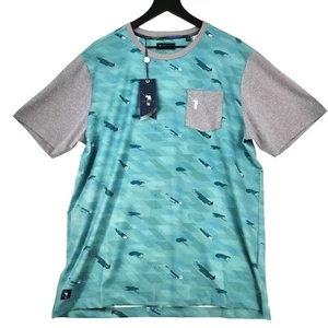 Neu mit Etikett William Murray Golf Tasche T-Shirt Large Ozean werfen Farbton Druck GRÜN - Bild 1 von 16