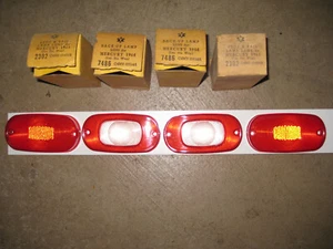 1964 MERCURY 2 TAIL LIGHT AND 2 BACK UP GLO BRITE LAMP LENS - Picture 1 of 5