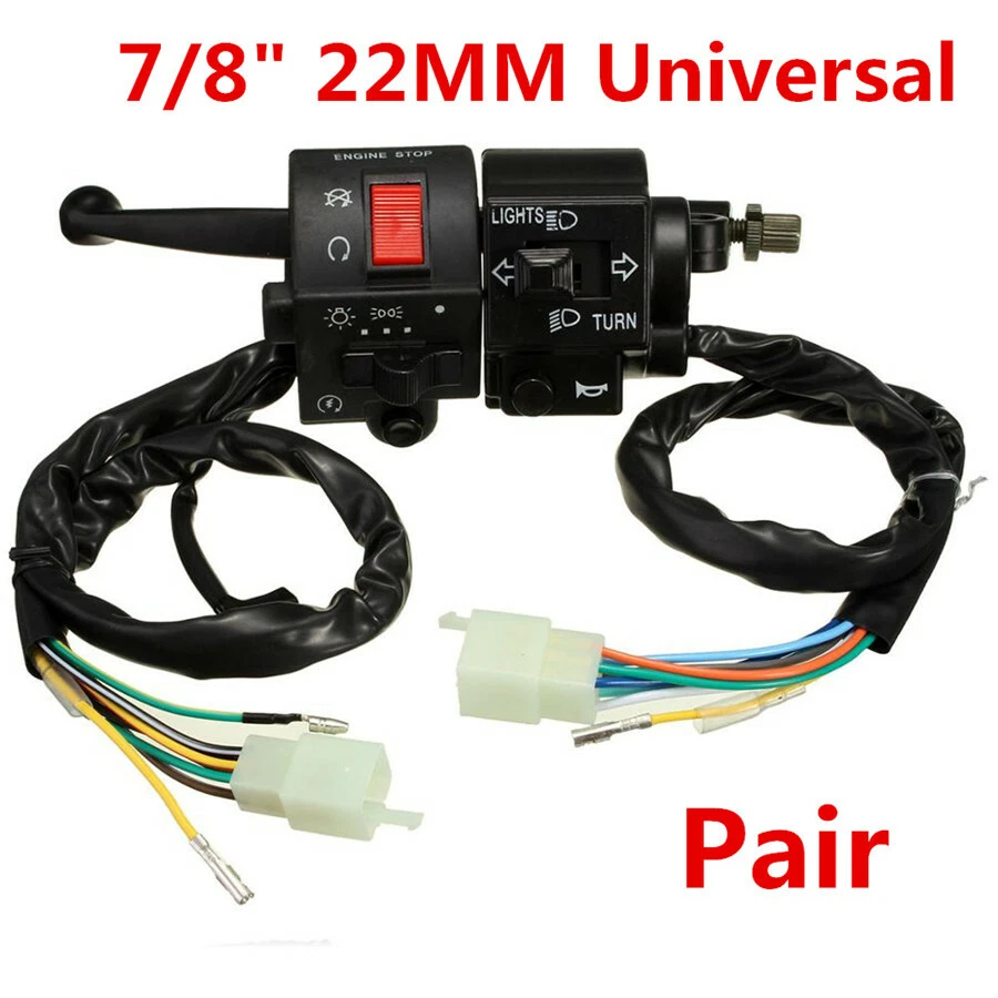 12V Universal 7/8" Motorcycle Handlebar Horn Turn Signal Start Switch For Suzuki - Image 1 of 4