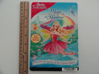 BARBIE MAGIC OF THE RAINBOW - BLOCKBUSTER VIDEO BACKER CARD 5"X8" - NO MOVIE - Image 1 of 3