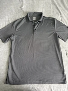 Callaway Opti Dri Golf Polo Men’s Size Medium Short Sleeve Black and Gray stripe - Picture 1 of 11