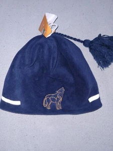 Neu Mütze Blau Fleece,  Bommelmütze, Wolf, Gr. 54 - Bild 1 von 2