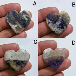 Gorgeous Tiffany Jasper Heart Shape Cabochon Loose Gemstone Jewelry For Making - Picture 1 of 13