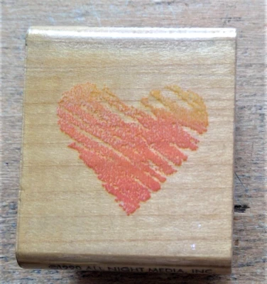 All Night Media Scribble Heart rubber stamp 400D 1990 - Image 1 of 4