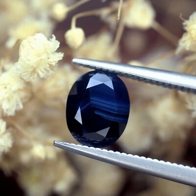 Amazing Certified 1.38ct Natural Dark Blue Sapphire Madagascar Oval 7.3x5.9 mm - Image 1 of 4