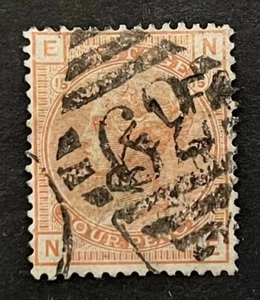 GB QV 1873-80 4d Vermillion. SG152 Pl.15 GU Belford Nº62 Cancelar. Cat. £525 - Imagen 1 de 2