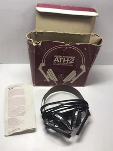 Vintage Audio Technica ATH-2 Brown Headphones Original Box Instructions - Picture 1 of 18