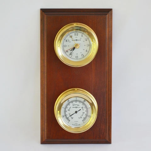 Howard Miller Nautical Wall Clock Barometer Rosewood Mounted #613443 NOT WORKING Cover