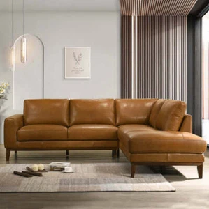 London Leather Sectional Sofa Right Facing - Picture 1 of 5