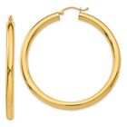 Real 10kt Yellow Gold Polished 4mm Tube Hoop Earrings