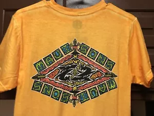 Maui & Sons Surf T Shirt Mens Vintage Short Sleeve Crew Yellow Small - Picture 1 of 4